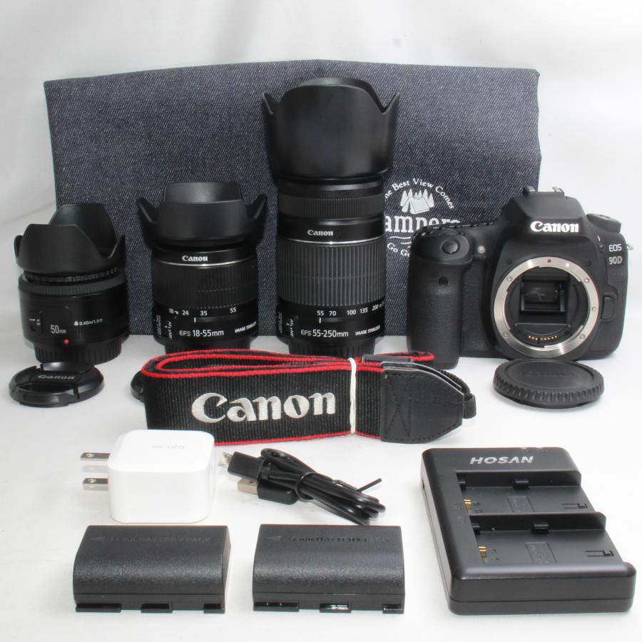 Canon - 【 新品 未使用✨保証付き❣️】 EOS 90D 大特価！！トリプルレンズセット EOS Canon キヤノン 90D 超望遠トリプルレンズセット SDカード