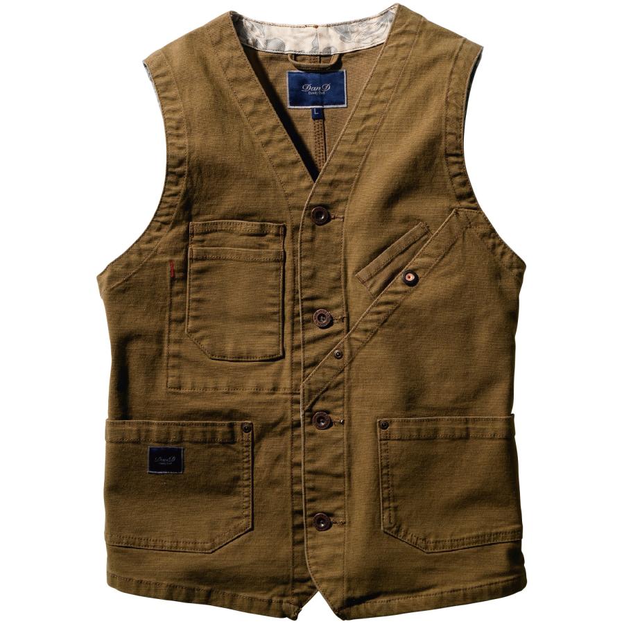 DANDY DAD ベスト 1472-06 メンズ レディース ワークベスト デニム風