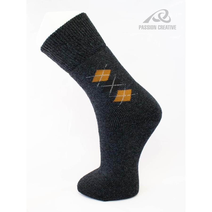 防寒靴下 アーガイル柄 先丸 2足組 寒い冬 快適 アクリル ナイロン 暖かい パイルソックス 保温性 二重口  送料無料！メール便 ＃1919 爆買 |  | 03