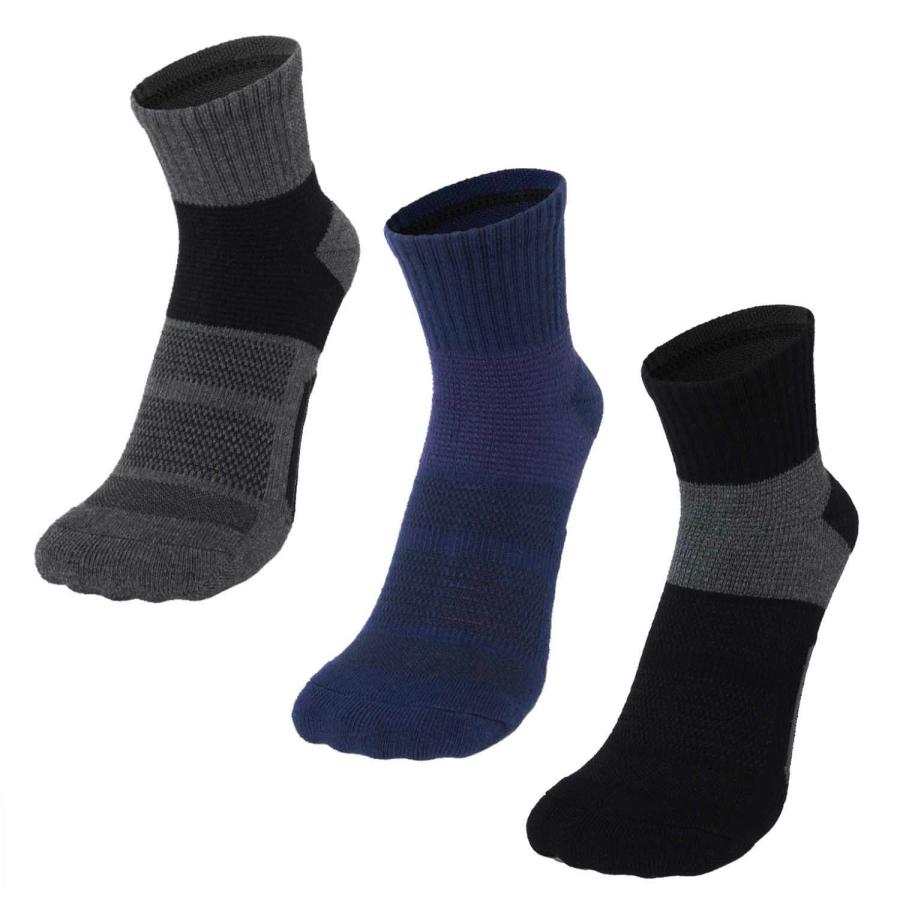 作業用靴下 安全靴 ソックス 先丸 セミショート丈 3足組 25-27cm アソート 裏パイル 吸汗 衝撃吸収 クロスサポーター 土踏まずクッション No.197 |  | 01