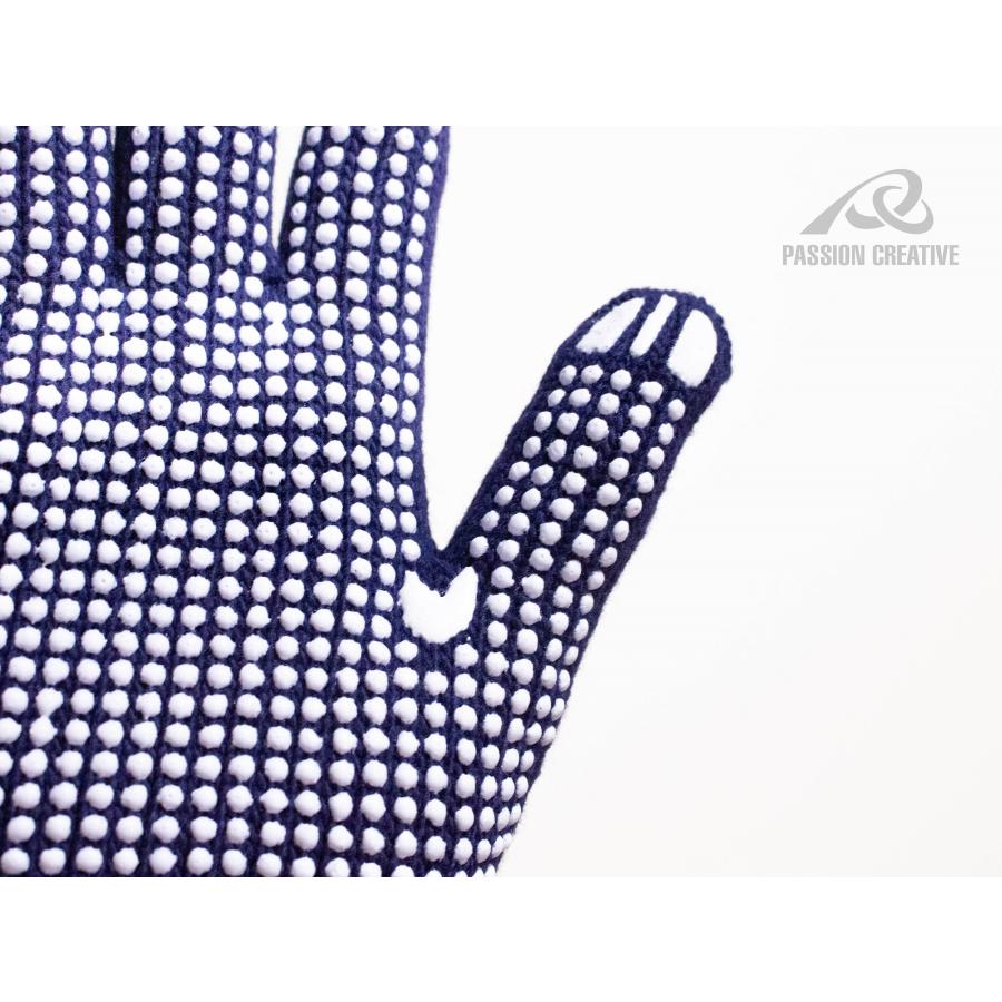 KACHIBOSHI 安全作業用 滑り止め手袋 ポチロン #350｜7ゲージ 編み軍手