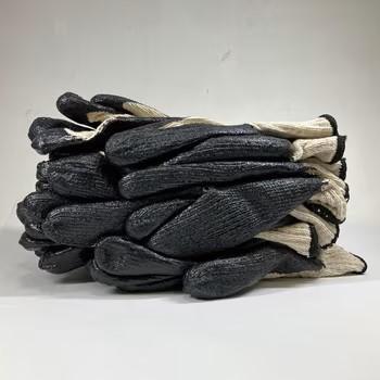 ゴム引き薄手手袋 10双組｜天然ゴムコーティング 作業手袋 ブラック 10ゲージ 薄手タイプ 通気性・吸汗性抜群 #551 爆買 |  | 03