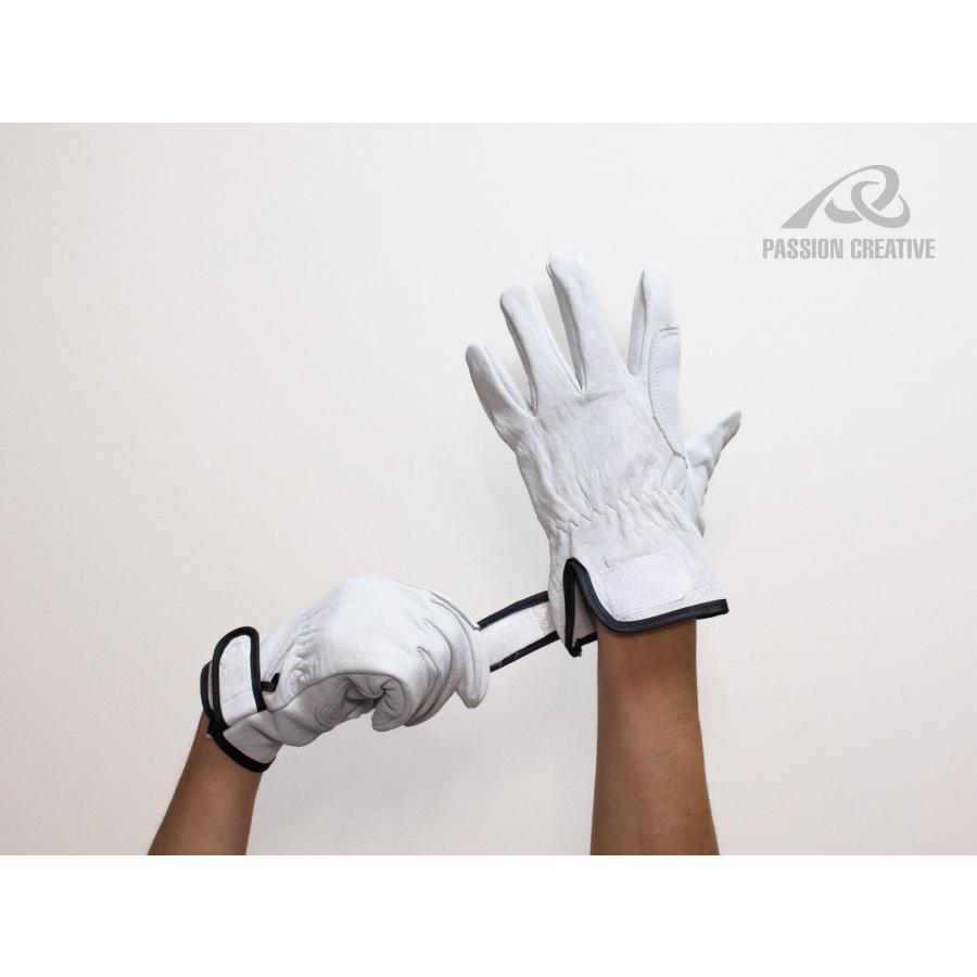 パッションクリエイティブ 羊革 作業用手袋 アテ付き 袖口マジック L