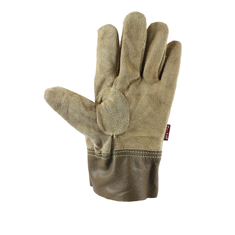 No.902 レザークラフト 外縫い 革手袋 内綿付き 牛クレスト ソファー革