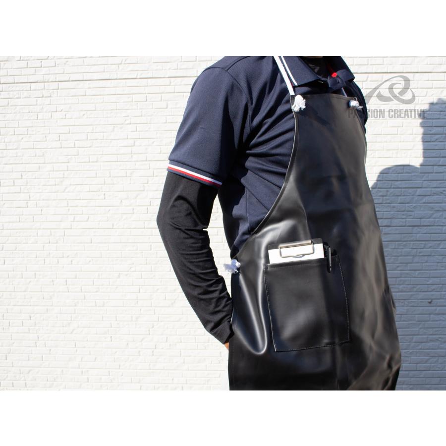 エプロン 塩ビ ビニール 防水 軽量 丈夫 PVC 作業用 ブラック 男女兼用