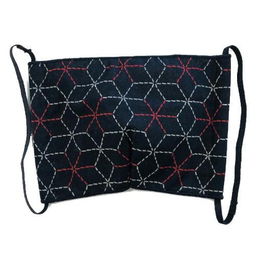 日本製 和柄マスク 布マスク 麻の葉柄 男女兼用｜軽量8g 吸湿速乾 内側ナイロン 綿素材 ブラック/パープル/ベージュ おしゃれ洗えるマスク 爆買 |  | 01