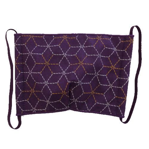 日本製 和柄マスク 布マスク 麻の葉柄 男女兼用｜軽量8g 吸湿速乾 内側ナイロン 綿素材 ブラック/パープル/ベージュ おしゃれ洗えるマスク 爆買 |  | 02