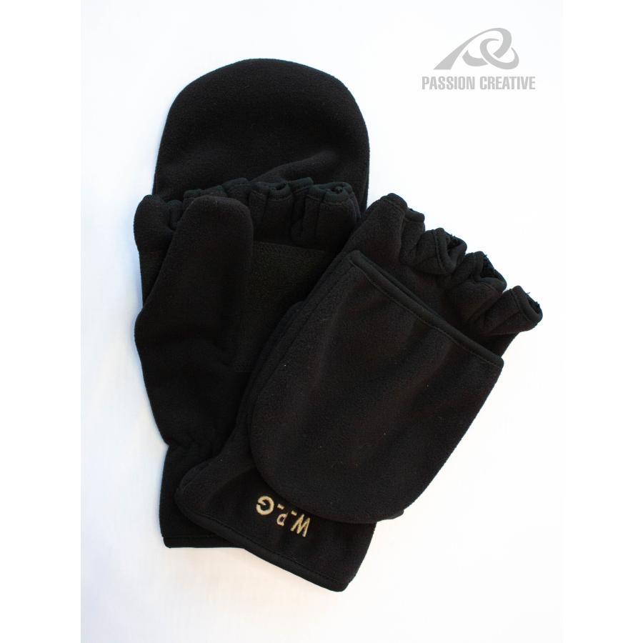 ミトン手袋 指だし切替 フリース 防寒 撥水 透湿 滑り止めPVC 作業用