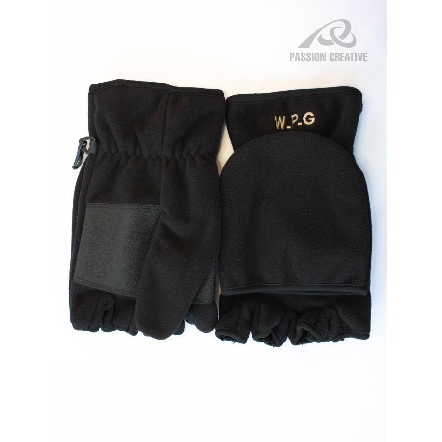 ミトン手袋 指だし切替 フリース 防寒 撥水 透湿 滑り止めPVC 作業用