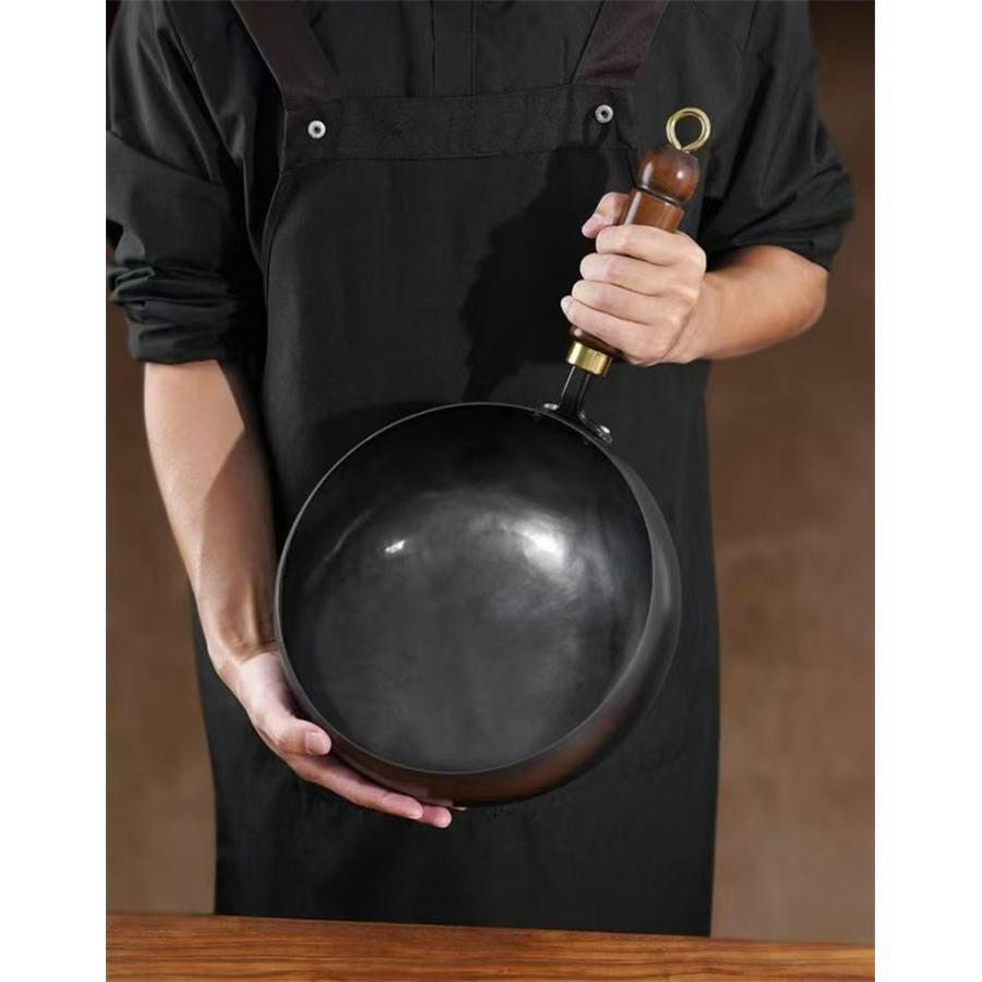 中華鍋 鉄フライパン 焦げ付かない 伝統鉄鍋 9.45インチ鉄製 焦げ付き