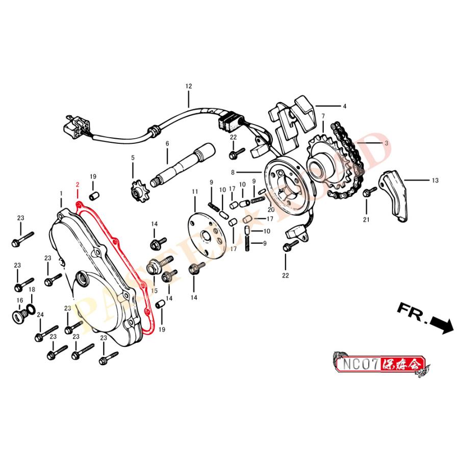 CBX400F スターターカバーガスケット パステルロード 11066 : パステル