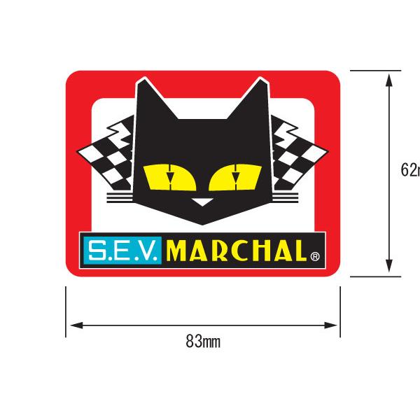 MARCHAL（マーシャル） ステッカー 赤 角丸 四角幅83mm×高さ62mm