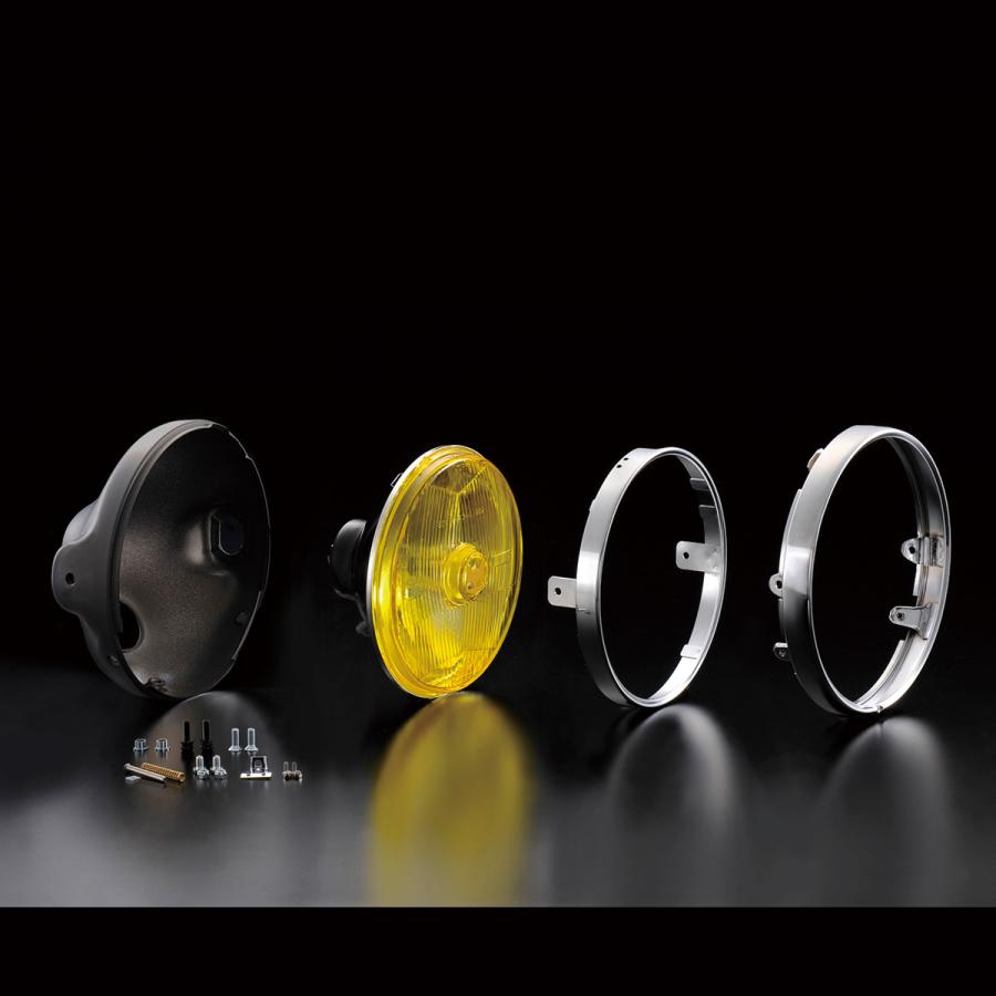 マーシャルヘッドライト　８８９　黄×黒　汎用 180φ  ★超お買得品‼️ MARCHAL 直営・即納 マーシャルヘッドライト889 イエローレンズ