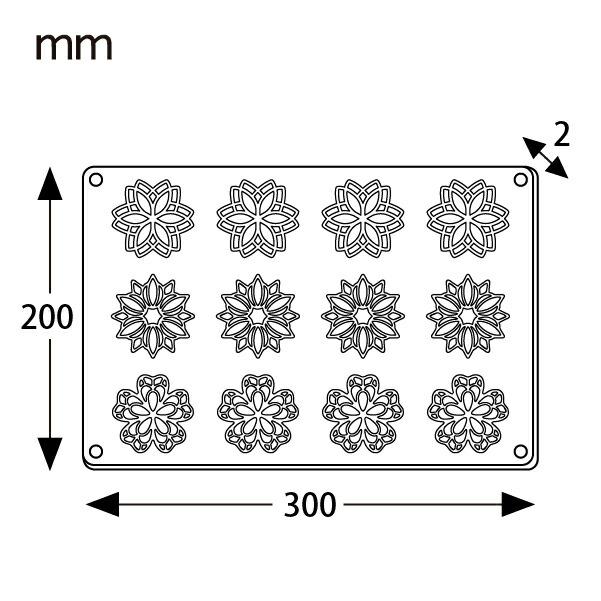 Pavoni シリコン型 マンダラ 12取 300×200 1枚入 パボーニシリコン型