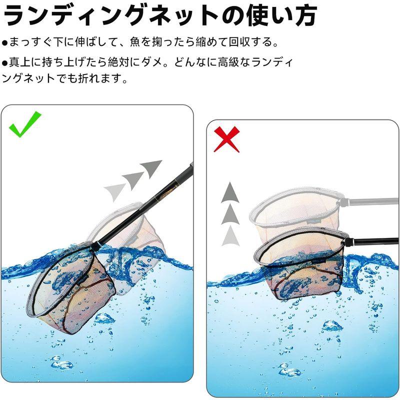 SANLIKE ランディングネット伸縮 小継玉の柄 軽量 携帯便利 玉網 折り畳める タモ網 コンパクト淡水海水適用 3.0M｜pasworksn｜08