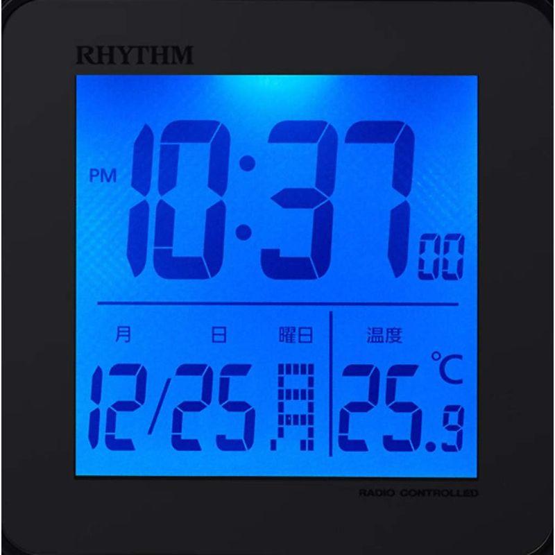 リズム(RHYTHM) 目覚まし時計 電波時計 デジタル 小さい かわいい 小型 ミニ キューブ タイプ 白 フィットウェーブD158 8R｜pasworksn｜02
