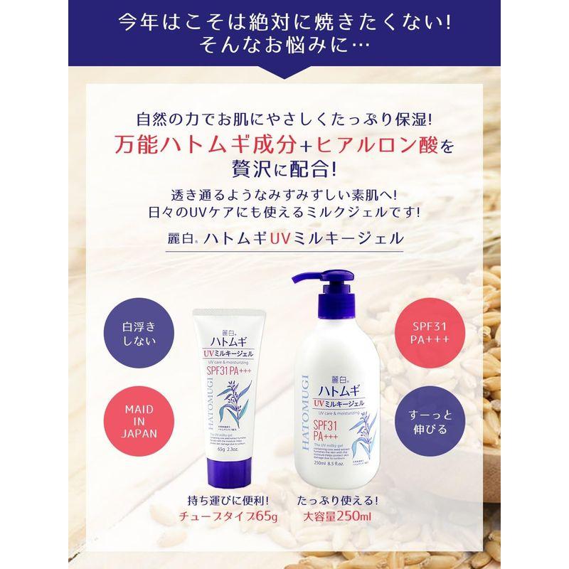 まとめ買い 麗白 ハトムギ UVミルキージェル 250ml×2個 日焼け止め 250ミリリットル (x 2)｜pasworksn｜09