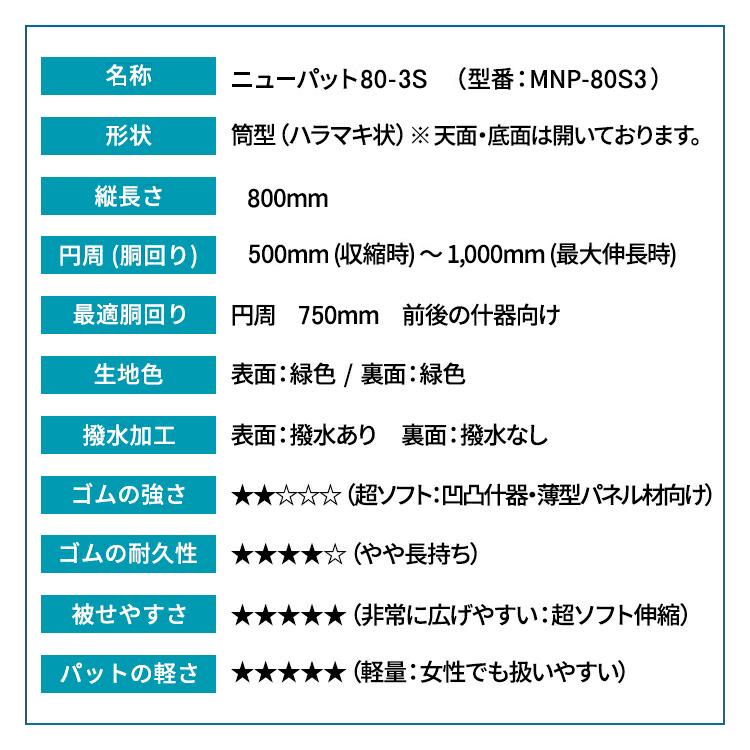 (梱包材／養生資材)　ニューパット 80-3S 〈超ソフト仕様〉 物流用品　保護 カバー　引越し 養生材　引越資材　緩衝材　ジャバラ 状　養生クッション｜pat-ya｜03