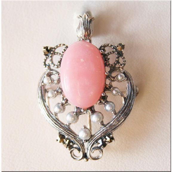 北欧アンティーク 琥珀 大きな四角の琥珀トップと黒紐チェーン 現状