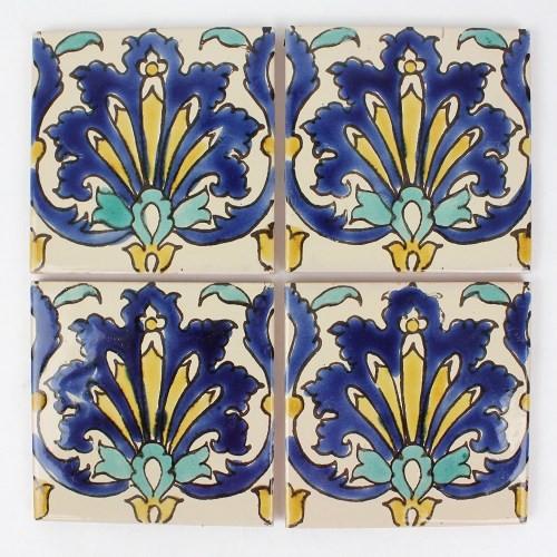 チュニジアタイル 1F 手描き タイル S チュニジア モロッコ テラコッタ