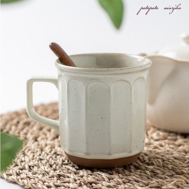 みのる陶器 美濃焼 マグカップ eureka エウレカ しのぎ 白練 コーヒー