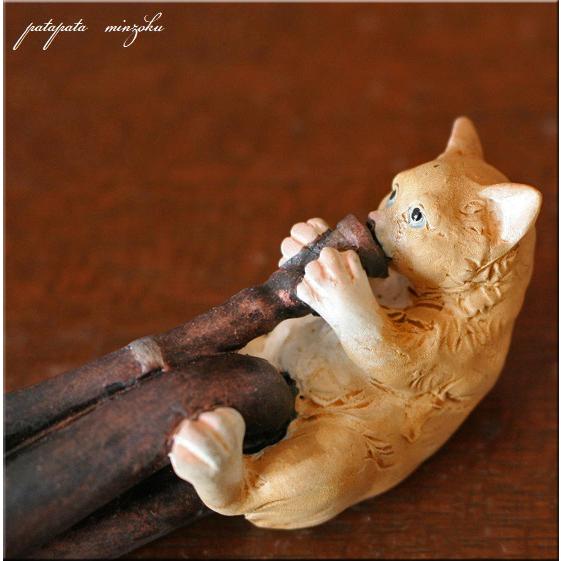 トランペット 猫 置物 オブジェ ネコ ねこ キャット 楽器 : パタパタ