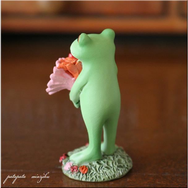 Copeau コポー ガーベラを持つカエル 置物 ダイカイ オブジェ カエル