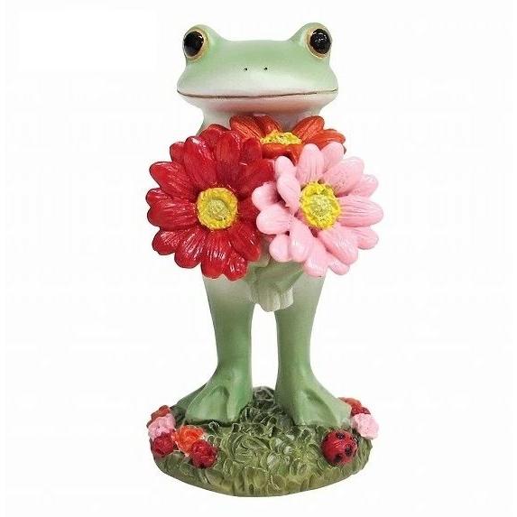 Copeau コポー ガーベラを持つカエル 置物 ダイカイ オブジェ カエル