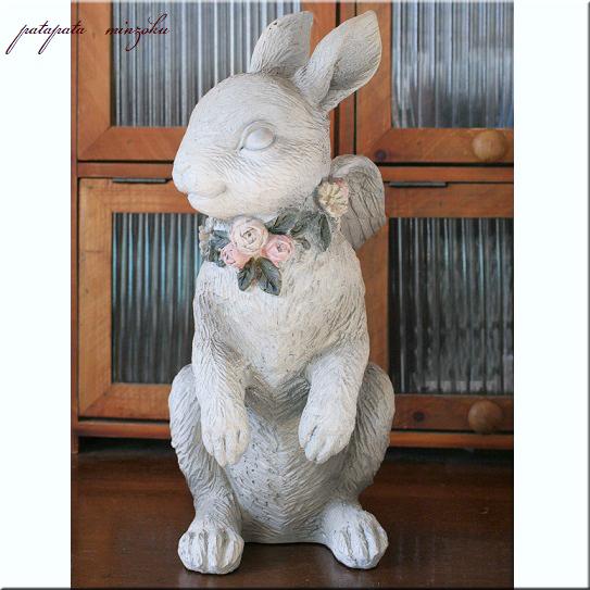 エンジェルラビット オブジェ アンティーク調 ウサギ うさぎ ガーデン