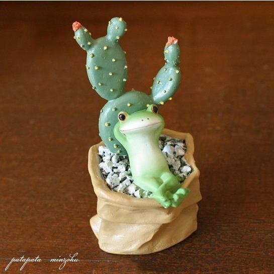 Copeau コポー ウチワサボテンとカエル 置物 ダイカイ オブジェ カエル  