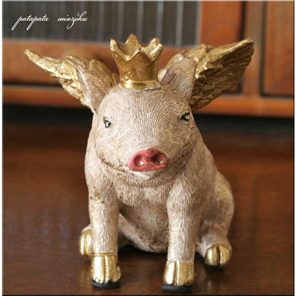 エンジェルピッグ アンティーク調 子豚 天使の子豚 ディスプレイ 雑貨