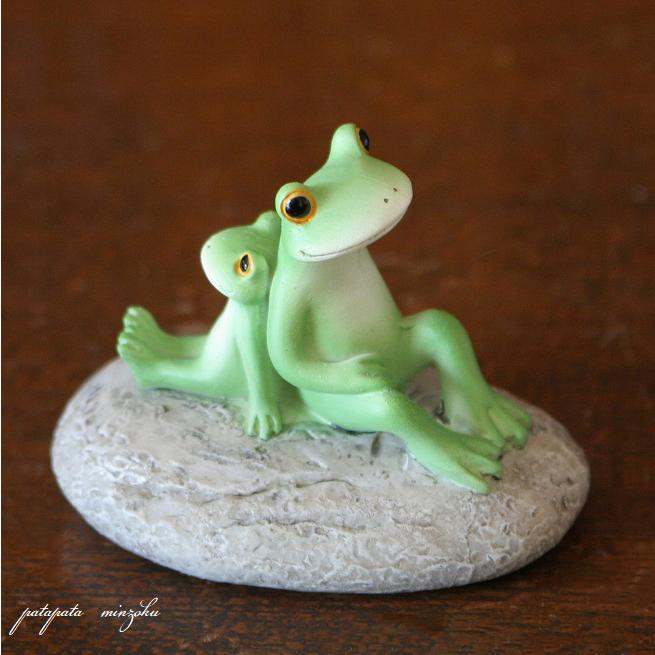 Copeau コポー お座り親子カエル 置物 ダイカイ オブジェ カエル 雑貨