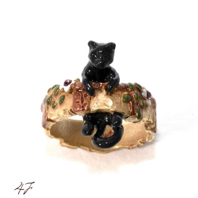 クララ・シンクレア リング 黒猫 4F ブラフシューペリア ねこ 猫 ネコ キャット 指輪｜patapataminzoku｜04