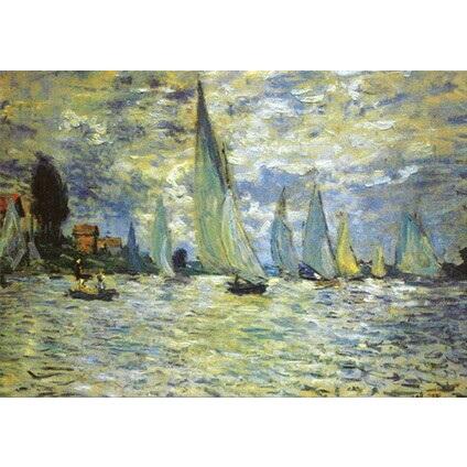 絵画 複製 クロード・モネ アルジャントゥイユのレガッタ 額縁付き インテリア アルジャントゥイユのレガッタ 【6号】 クロード・モネ 【 額縁が
