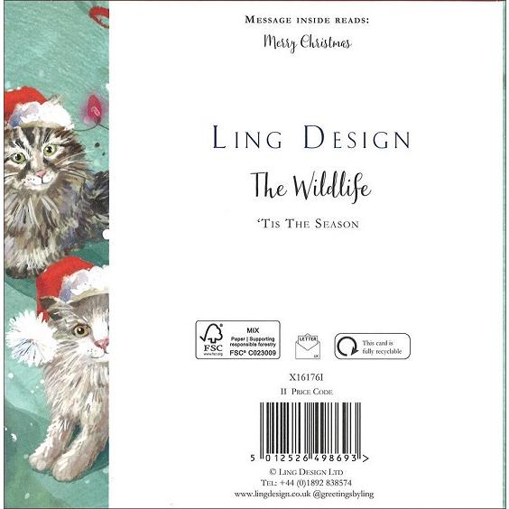 クリスマス 3匹の猫 グリーティングカード イギリス 製 クリスマス 3匹の猫 グリーティングカード イギリス 製