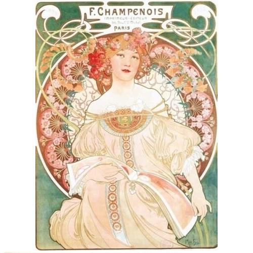 【超希少】銀光紙使用　アルフォンス・ミュシャ「夢想」 超希少】銀光紙使用 アルフォンス・ミュシャ「夢想」 - メルカリ