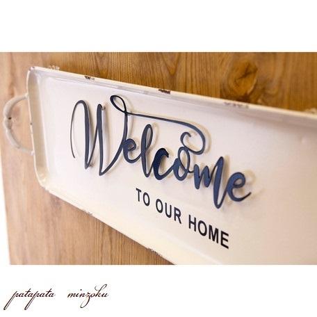 アンティーク調 ウェルカム サインボード メタルウォールデコ 看板