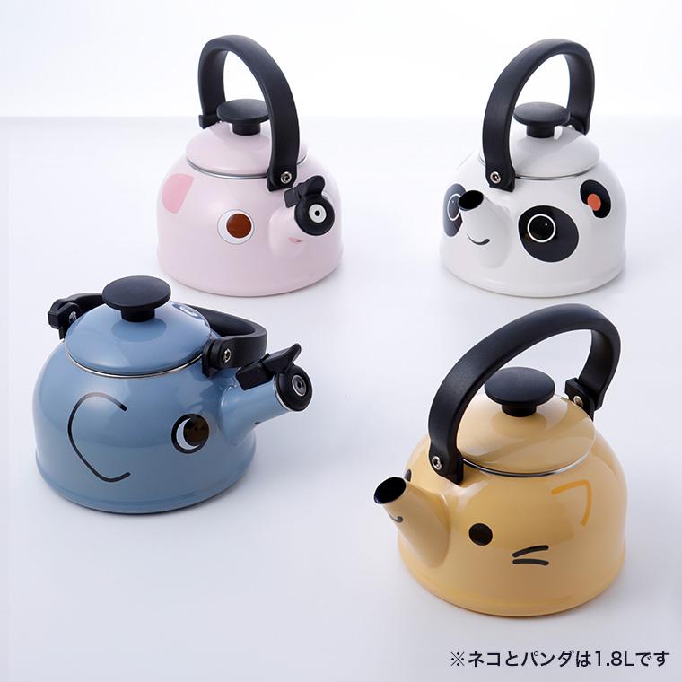 富士ホーロー どうぶつやかん 1.6L 笛吹ケトル DOY-1.6WK ぶた ぞう