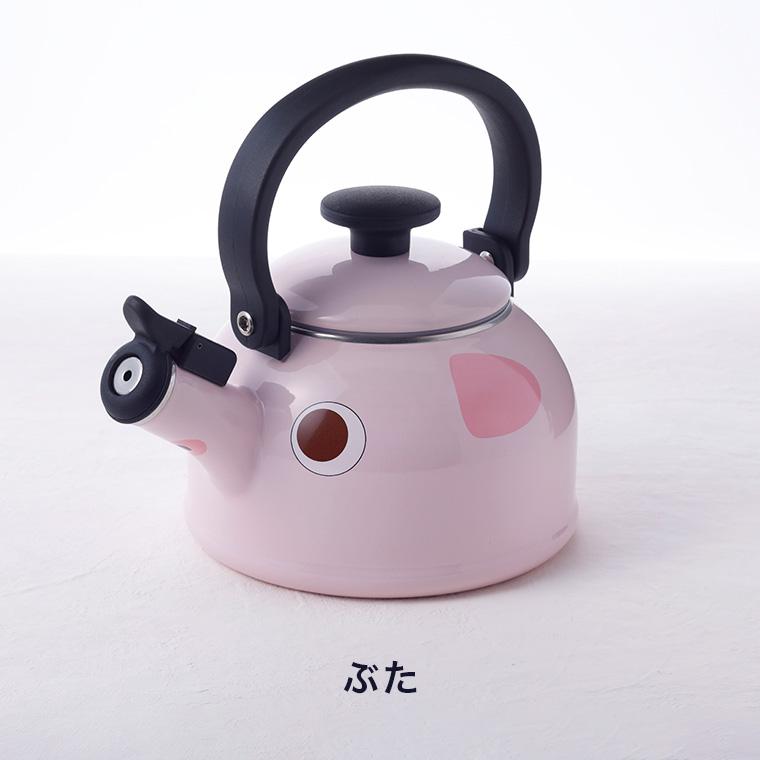 富士ホーロー どうぶつやかん 1.6L 笛吹ケトル DOY-1.6WK ぶた ぞう