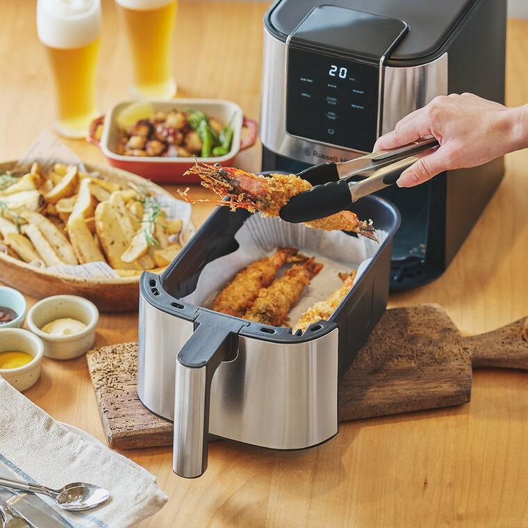 ラッセルホブス Russell Hobbs エアフライオーブン シルバー 1420JP 送料無料 / 3L エアフライヤー 電気フライヤー エアオーブン ヘルシー 小型 揚げ物 唐揚げ ポテト 油で揚げない 家庭用 レシピブック付き ステンレス 調理家電 キッチン家電 JGS RUSSELL HOBBS（ラッセルホブス） エアフライオーブン シルバー 1420JP
