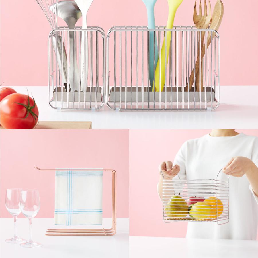 ツールスタンドＳ ＳＲ シルバー hanauta ハナウタ ビーワーススタイル 送料無料/ キッチン 水切り カトラリースタンド キッチンスタンド＊z-M-310142S＊ | be worth style | 02