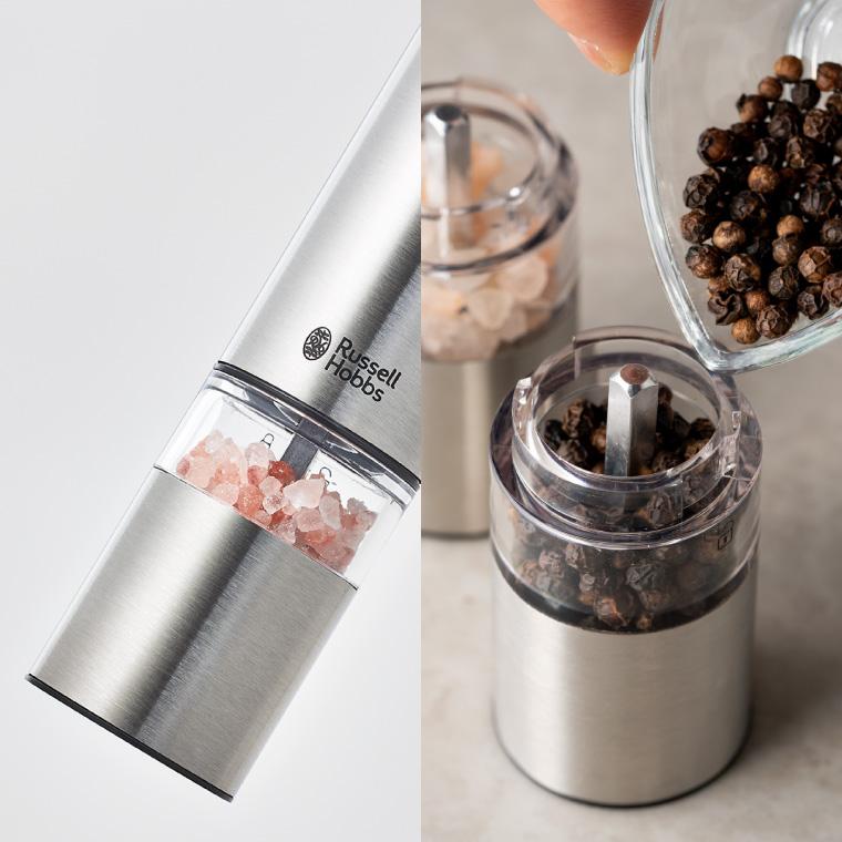 ラッセルホブス russell hobbs 電動ミル ソルト&ペッパー ミニ 7933 送料無料 / 岩塩挽き 胡椒挽き  粗挽き 細引き おしゃれ キッチン家電 | RUSSELL HOBBS | 09