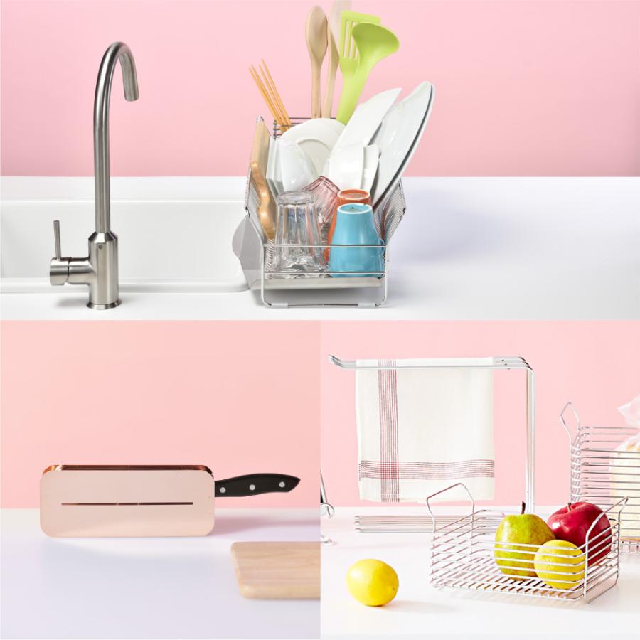 ハナウタ 水切りラック 縦置き ロングタイプ シルバー hanauta AK-190017S 送料無料 / 水切りかご ディッシュドレイナー 水切り 燕三条 日本製 | be worth style | 01