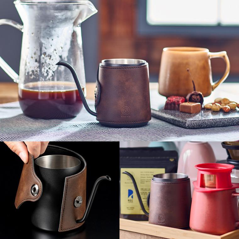cores コレス コーヒードリップポット 300ml C470 送料無料 / ハンドドリップ コーヒーケトル コンパクト 細口 アウトドア カバー付き | cores | 06