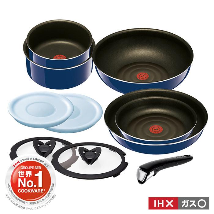 T-fal - ティファール T-fal インジニオ　ネオ グランブルー　プレミアセット１０ インジニオ・ネオ ティファール フライパン 10点セット t-fal