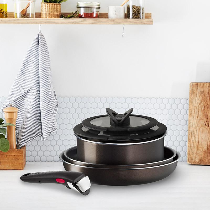 ティファール フライパン 9点セット t-fal インジニオ・ネオ フレンチロースト セット9 L16699 ガス火専用 IH不可 送料無料 鍋 フライパン ソースパン ガラス蓋｜patie｜02