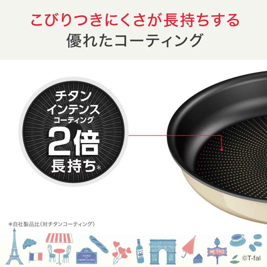 ティファール T-fal インジニオ・ネオ パリ・コレクション セット3 L61793 送料無料 / IH不可 ガス火専用 取っ手がとれる フライパン 26cm｜patie｜05