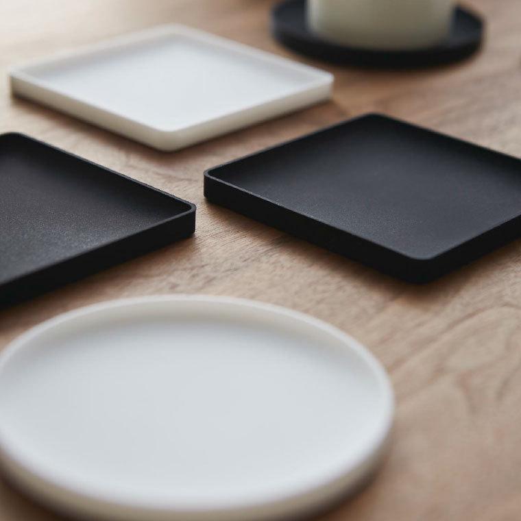 tower 山崎実業 立体コースター 角型 タワー 公式 ホワイト/ブラック