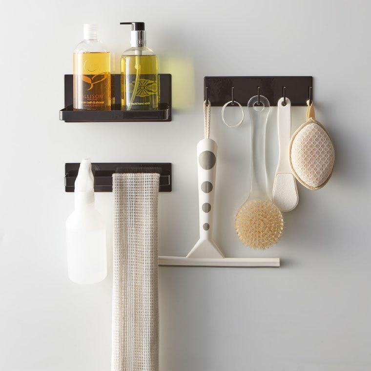 tower 山崎実業 マグネットバスルームラック タワー キッチン 公式 ホワイト/ブラック 送料無料 バスラック 棚 磁石 壁掛け バスルーム収納 | tower | 02