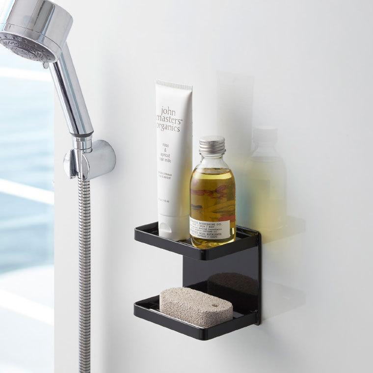 tower 山崎実業 マグネットバスルームソープトレー ２段 タワー お風呂 公式 ホワイト/ブラック 送料無料 石鹸置き ソープディッシュ 磁石 浴室収納 | tower | 05